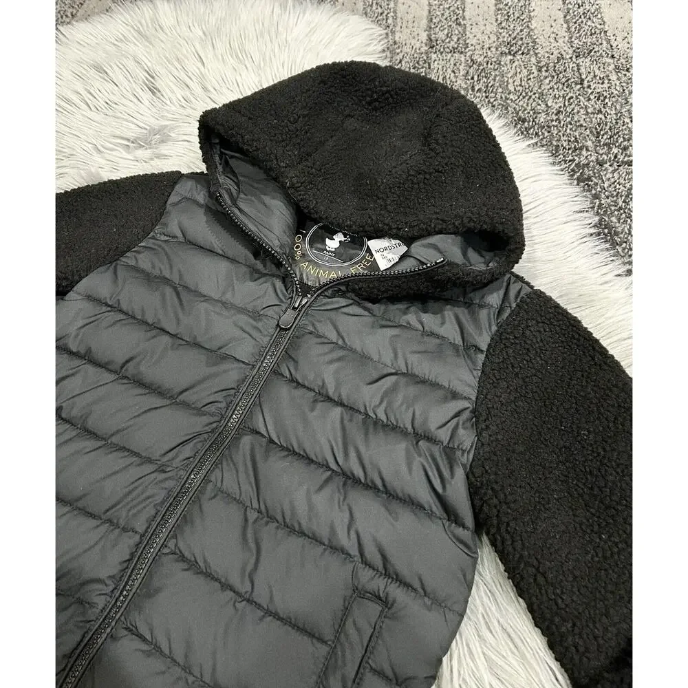 Save the Duck Boys Youth Kids Derik Hooded Recycled Jacket Sherpa Size 12 ($138)